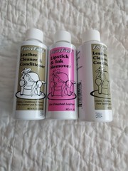 New Force Field Leather Cleaner Conditioner + Lipstick And Ink Remover Bottles