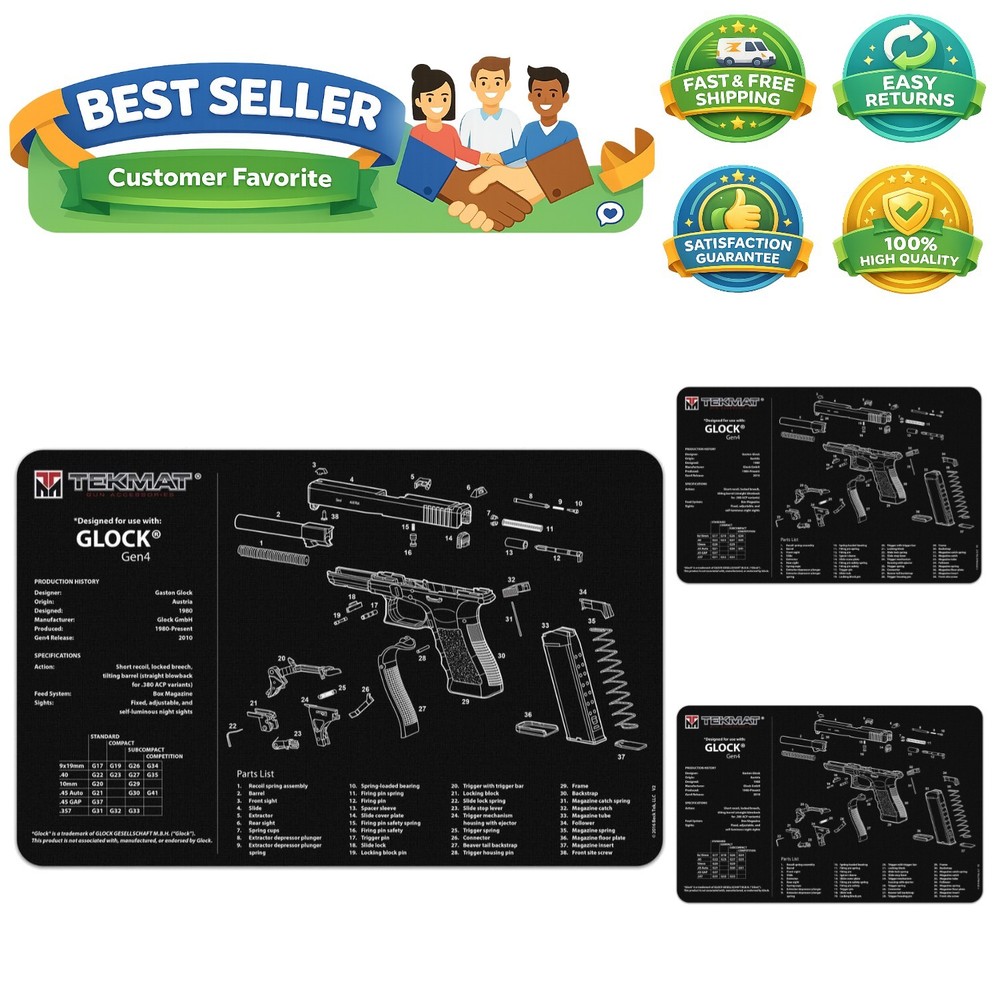 Tekmat Glock Gen4 Cleaning Mat – Oversized, Durable, Water-Resistant Protection