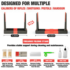 Universal Gun Cleaning Kit w/ Folding Stand for Rifle Pistol Shotgun Hard Carry