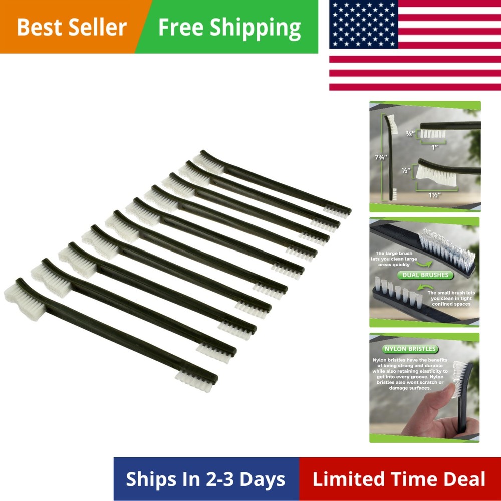 10-Piece Double-Ended Gun Cleaning Brush Set, Gun Cleaning Supplies Kit, 7-inch