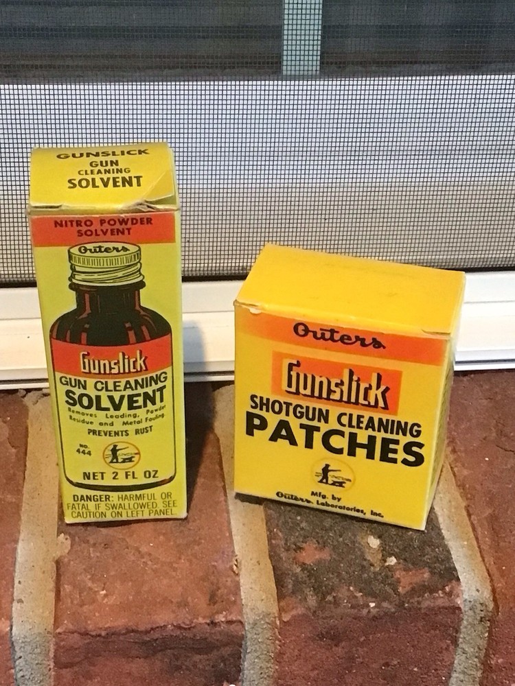 Vintage Gunslick Gun Cleaning Solvent And Cleaning Patches