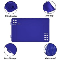 Gun Cleaning Mat with Magnetic Organizer Tray, Anti-Slip Rubberized Workbench Pa