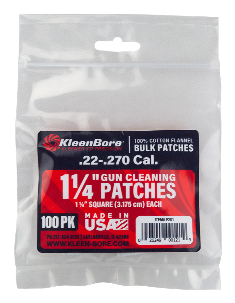 KleenBore P201 Super Shooter .22 – .270 Cal 1.25″ 100% Cotton Flannel 100 Per P