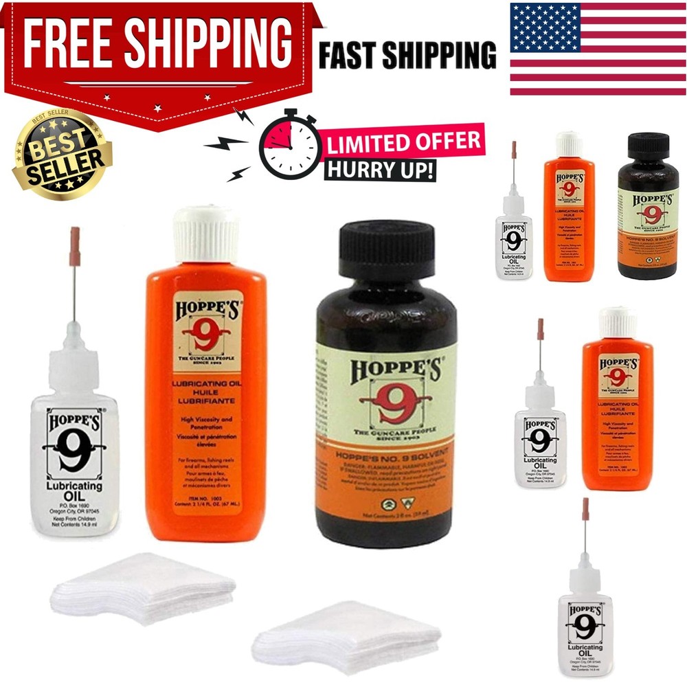 Hoppe’s No. 9 Oil Combo Pack: Cleaner, Lubrication & Patches Included