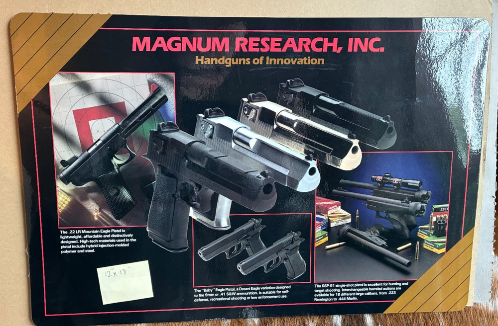 1996 90s Magnum Research Desert Eagle Vintage Rare Dealer Gun Mat Foam Backing
