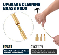 Universal Gun Cleaning Kit, All Calibers, Pistol Rifle Shotgun, Brass Rods