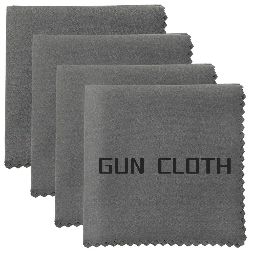 Miaozhun 4 Pack Microfiber Gun Cleaning Cloth, 12″x12″ Lint Free Large, Gray