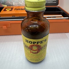 Vintage Hoppe’s 9 Gun Cleaning Kit & Orange Storage Box Oil Solvent