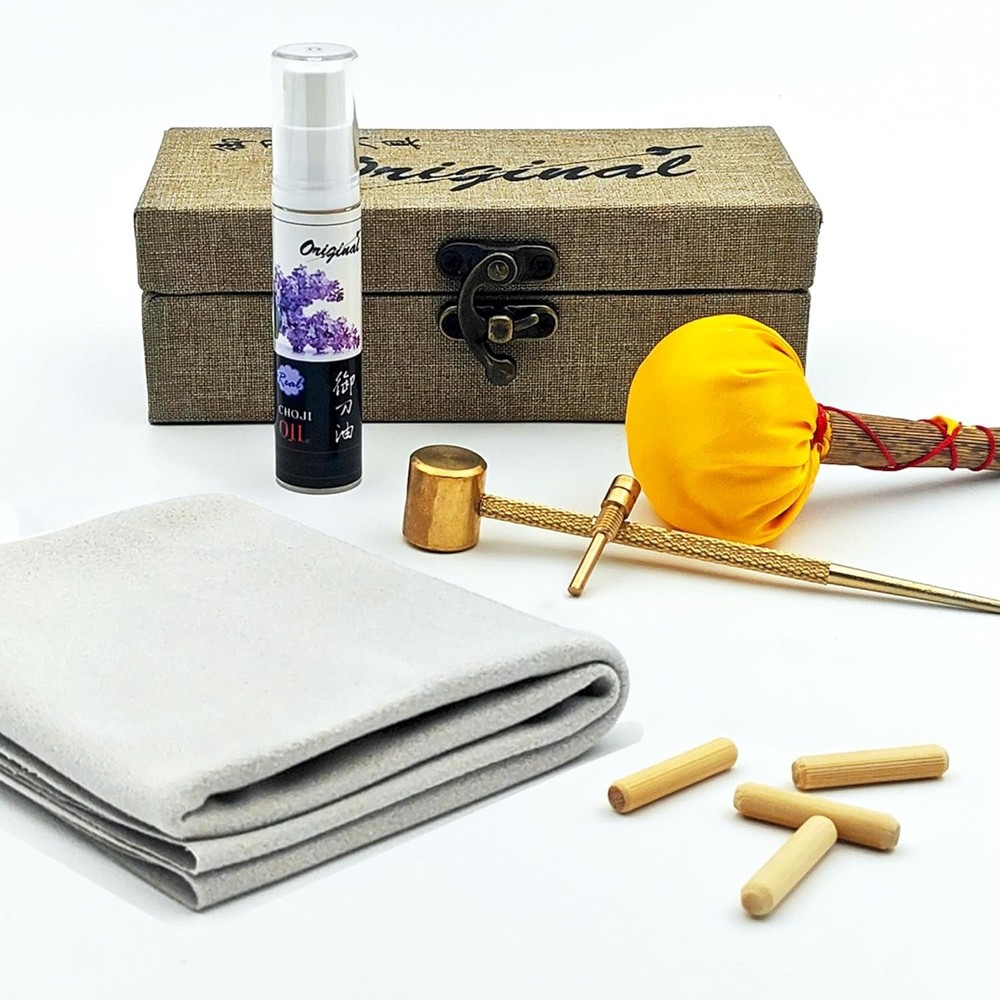 Complete Sword Cleaning Kit – Choji Oil Hammer Uchiko Pegs & More