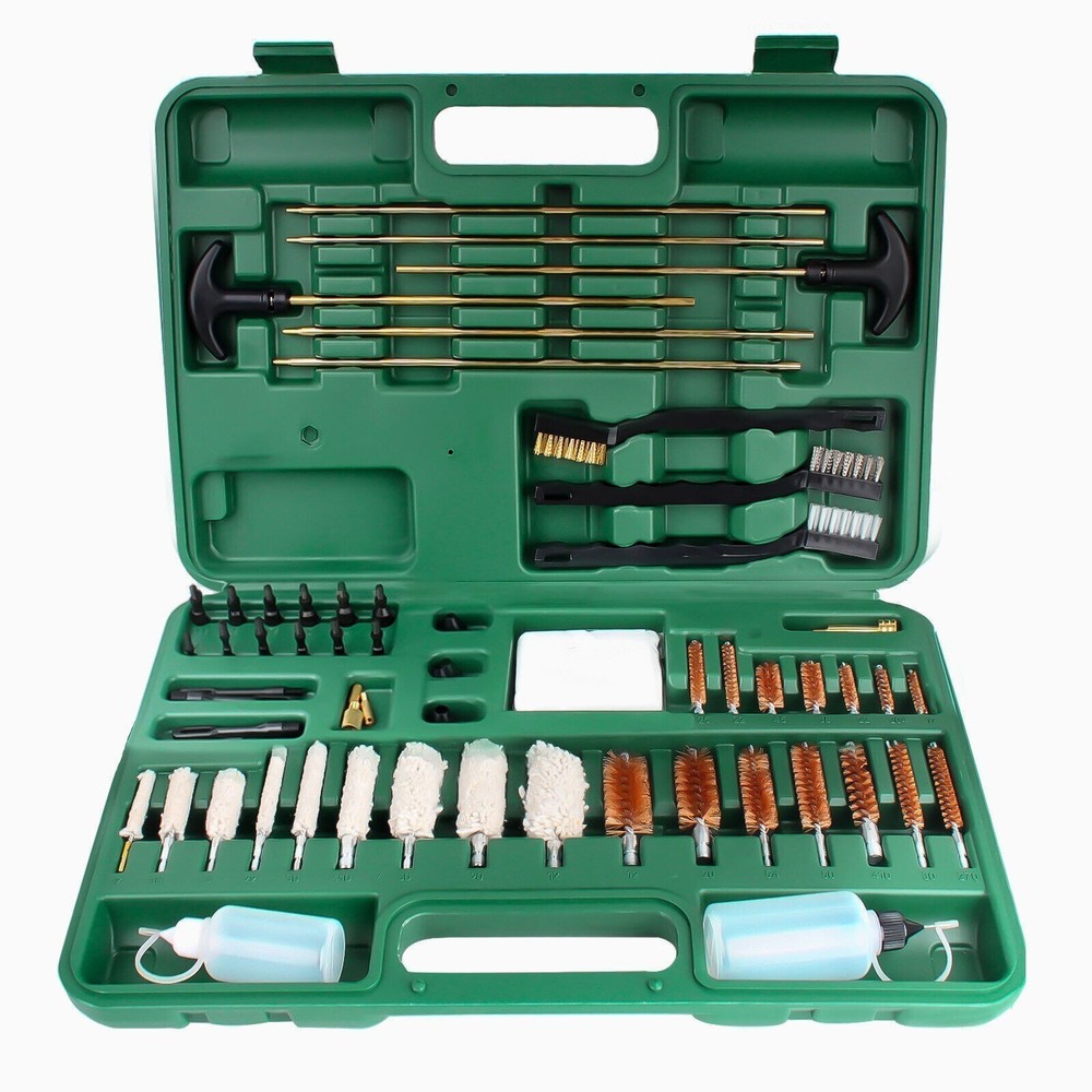 163PCS Gun Cleaning Kit Universal Rifle Pistol Shotgun Handgun Firearm with Case