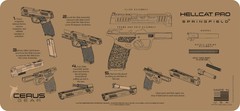 Springfield® Hellcat Pro Instructional Gun Mat Jumbo 12″ X 27″ Cerus Gear FDE