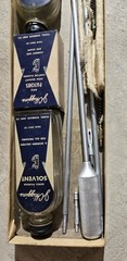 Vintage J C Higgins Rifle Cleaning Kit Higgins No 723 3 pc Rods Jag Patch Holder