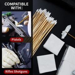 PINGMIC Gun Cleaning Supplies – Gun Cleaning Patches and Long Cotton Swabs Set,