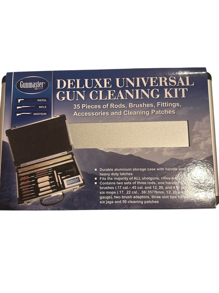 Gunmaster Deluxe Universal Gun Cleaning Kit Metal Case 35 pc.