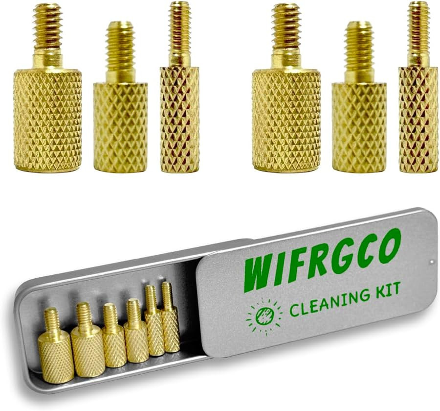 Gun Cleaning Rod Fitting Adapter Set – 6 Pack Brass Threaded Connectors