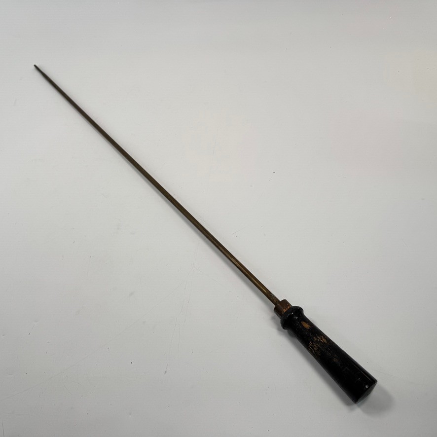 Antique Metal Gun Cleaning Rod 27″ Long Wood Handle Rare Collectible