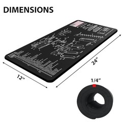 Gun Cleaning Mat 24″x12″ – Thick Waterproof Gun Mat for Pistols & Firearms
