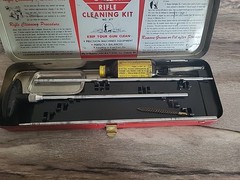 3 Vintage Outers GUNSLICK Revolver Cleaning Kit .45 Cal 30 Cal & 22 Cal Tin Case