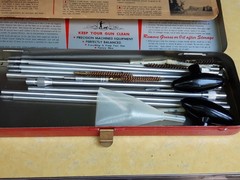 Vintage Outers Rifle Cleaning Kit #477 .22 Cal Original Packaging Red Metal Box