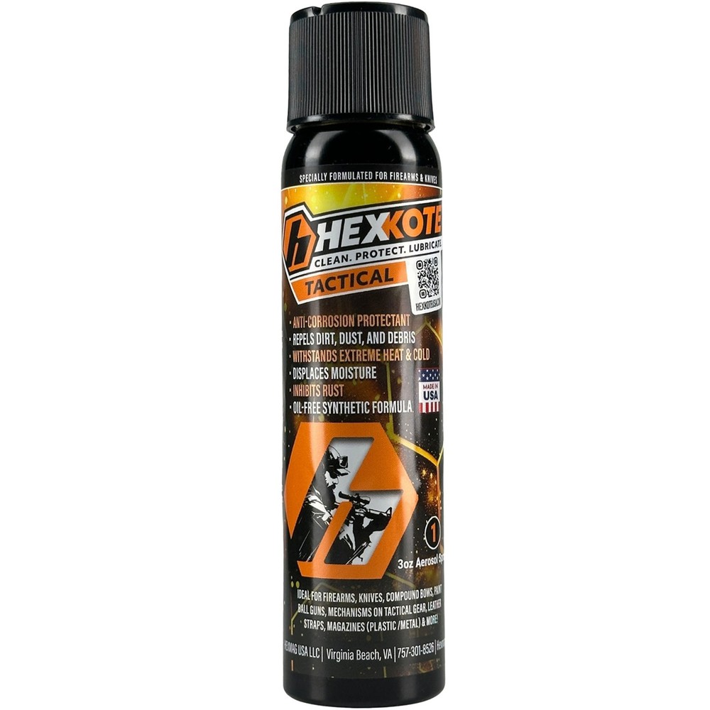 HEXKOTE Tactical Dry Lube Gun Knife Cleaner Lubricant CLP 3 oz Aerosol Spray