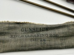 Vintage Gunslick .22 Cal Rifle Cleaning Rod Set Brass Wood Handle Bag USA NJ