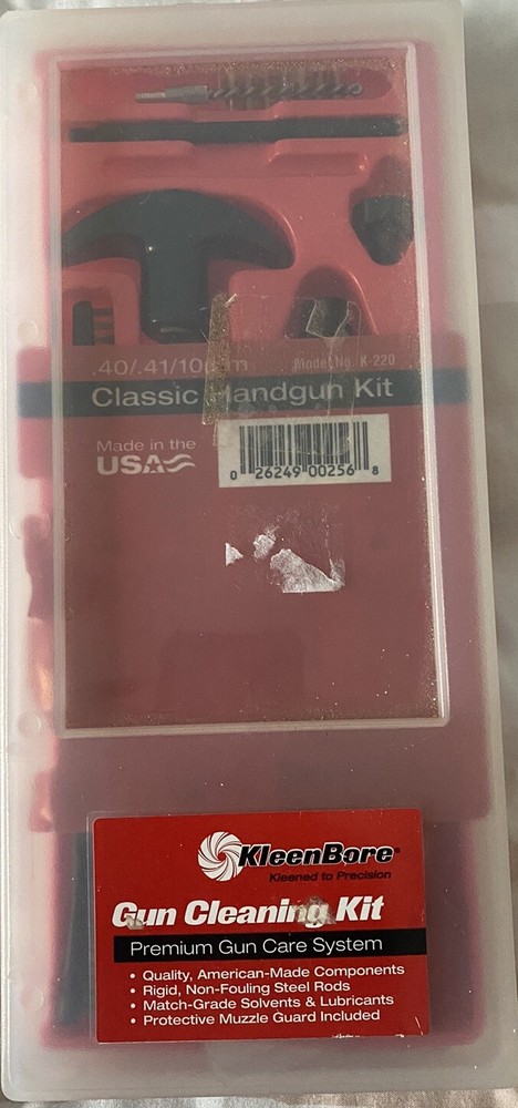 KleenBore BY SAFARILAND CLASSIC HANDGUN GUN CLEANING KIT .40 .41 .10 MM