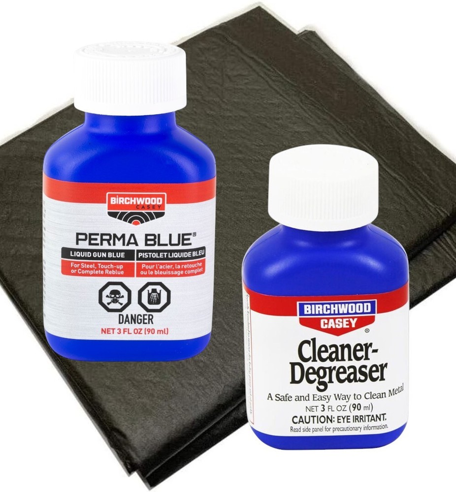 Birchwood Casey Perma Blue Liquid Gun Blue with Cleaner Degreaser and Work Pads