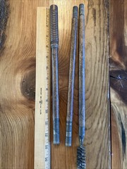 VINTAGE 3 PIECE WOOD & BRASS Shotgun CLEANING ROD