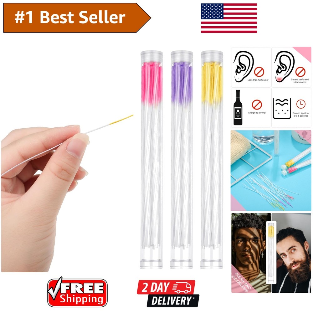 180 Pcs Rose Fragrance Ear Hole Cleaners – Stylish Pink, Purple, Yellow