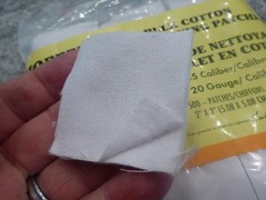 High-Quality 38-.45 Cal Cotton Cleaning Patches – 500 Patches in Poly Bag