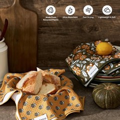 Recyco Waffle Kitchen Towel Set Of 2 – Quick Dry Microfiber Sustainable Dish