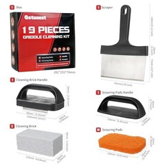 Upgraded Griddle Cleaning Kit for Blackstone, Flat Top Grill Cleaner Set 19