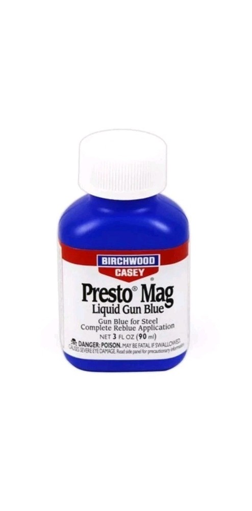 Birchwood Casey Presto Mag Liquid Gun Blue 3oz Cold Blue Finish for Steel