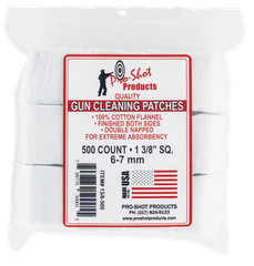 Pro-Shot 138500 Cleaning Patches 6mm/7mm 1.38 Cotton Flannel 500 Per Pkg