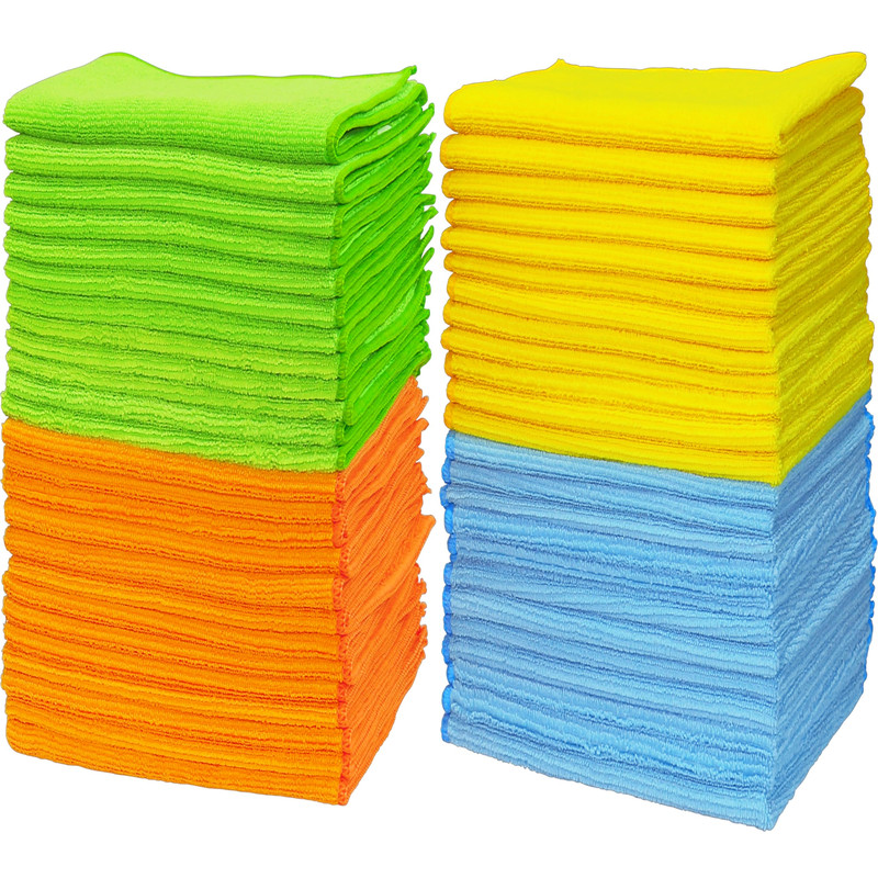 Simple Houseware Microfiber Cleaning Cloth 50 Pack 12 X 12 4 Colors Hc-01A-4