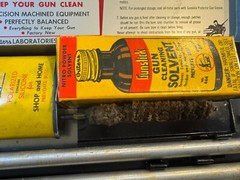 RARE Antique 1950-60s Outers Gunslick 410 Gauge Shotgun Cleaning Kit Metal Case