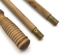 VINTAGE 3 PIECE WOOD & BRASS GUN & RIFLE CLEANING ROD