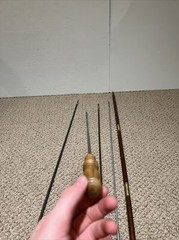 Lot Of 5 Gun Shotgun Wooden Handled Brass Steel Long Cleaning Rods
