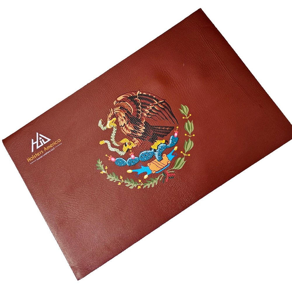 Custom Pistol LEATHER GUN CLEANING MAT Colt, Glock, measures 11″ x 17″ Mexico