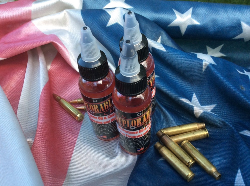 THE DEPLORABLE’S CHOICE ALL PURPOSE FIREARMS OIL, LUBRICANT & GUN CLEANER. THREE
