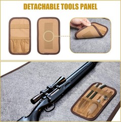 Large Gun Cleaning Mat for All Guns, Roll up Rifle Cleaning Pad with PVC Accesso
