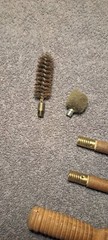 Vintage Gun Cleaning Rod – Wood & Brass – Two Rods Two Tips