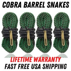 4 Pack Gun Bore Cleaning Rope Kit – Lifetime Warranty – Cobra Barrel Snakes