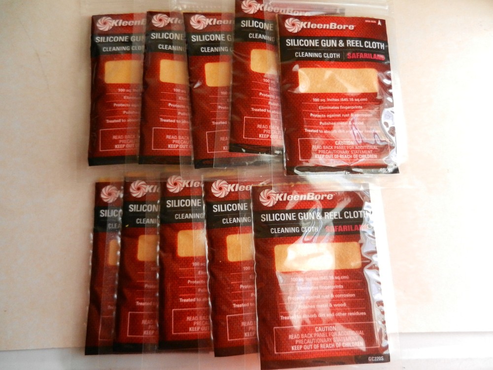 KleenBore Silicone Gun & Reel Cloth; Lot of 10 Cloths; 100 Sq Inches; GC-220P