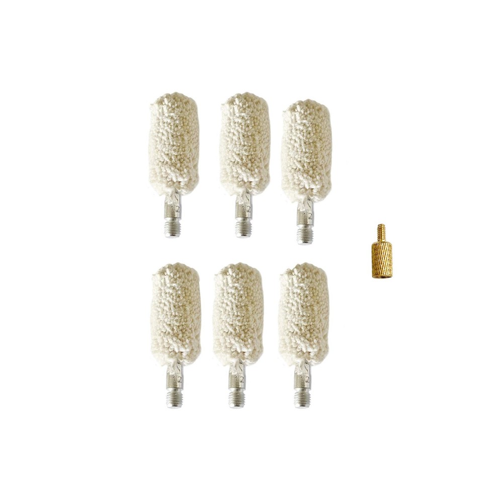 12 Gauge Bore Mop Gun Cleaning Brushes for 12ga Shotgun Cleaning (6 Pieces)