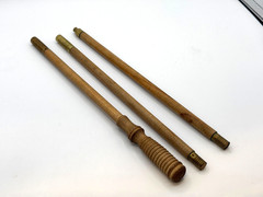 VINTAGE 3 PIECE WOOD & BRASS GUN & RIFLE CLEANING ROD