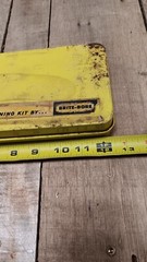 Vintage Brite-Boer Deluxe Gun Rifle Cleaning Kit in Yellow Tin Box