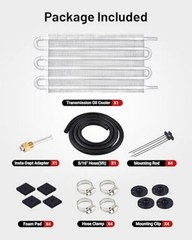 Silver 5/16″ Universal 6 Pass Kit for Transmission Oil Cooler Tube & Fin Kit