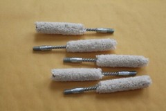 5 pack cotton bore cleaning mops 38 9mm 380 pistol 8-32 threads new unused