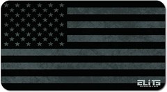 ELITE OUTDOORS Black and Gray Distressed Flag Gun Cleaning MAT 12″ x 22″ USA